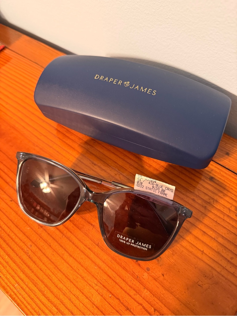 Draper James Translucent Blue Sunglasses with Navy Case